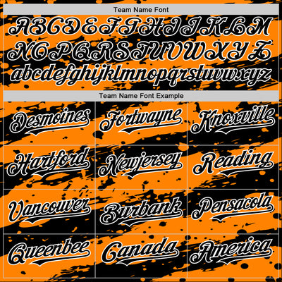 Custom Bay Orange Black-White Splash 3D Pattern Design Bomber Full-Snap Varsity Letterman Hoodie Jacket