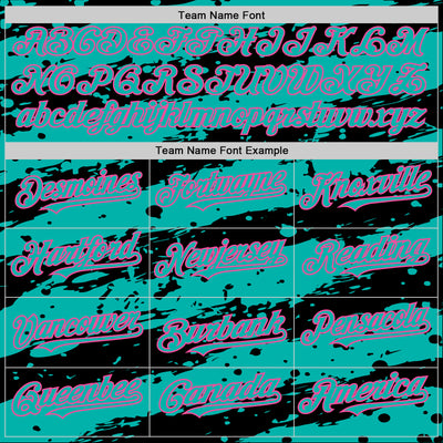 Custom Black Aqua-Pink Splash 3D Pattern Design Bomber Full-Snap Varsity Letterman Hoodie Jacket