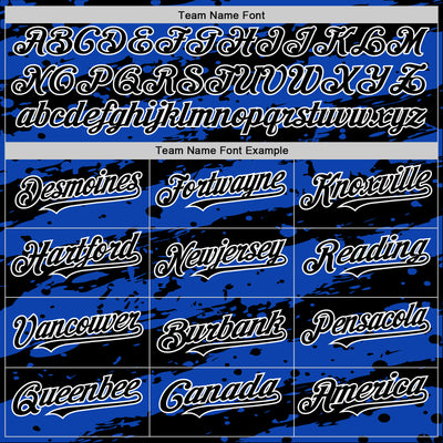 Custom Thunder Blue Black-White Splash 3D Pattern Design Bomber Full-Snap Varsity Letterman Hoodie Jacket