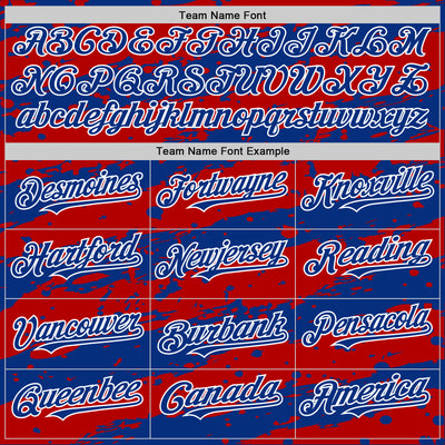 Custom Red Royal-White Splash 3D Pattern Design Bomber Full-Snap Varsity Letterman Hoodie Jacket