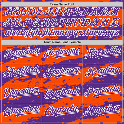 Custom Orange Purple-White Splash 3D Pattern Design Bomber Full-Snap Varsity Letterman Hoodie Jacket