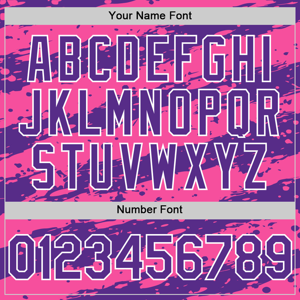 Custom Pink Purple-White Splash 3D Pattern Design Bomber Full-Snap Varsity Letterman Hoodie Jacket