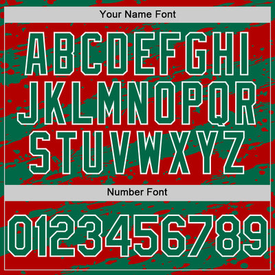 Custom Red Kelly Green-White Splash 3D Pattern Design Bomber Full-Snap Varsity Letterman Hoodie Jacket