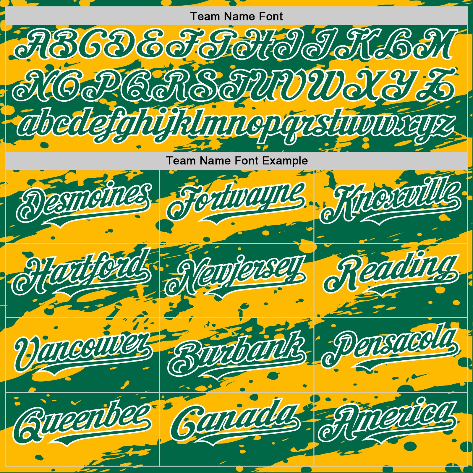 Custom Gold Kelly Green-White Splash 3D Pattern Design Bomber Full-Snap Varsity Letterman Hoodie Jacket