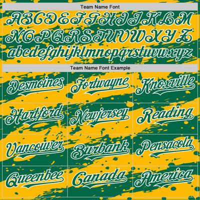 Custom Gold Kelly Green-White Splash 3D Pattern Design Bomber Full-Snap Varsity Letterman Hoodie Jacket