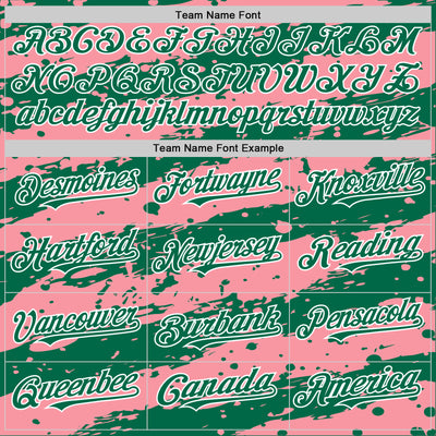 Custom Medium Pink Kelly Green-White Splash 3D Pattern Design Bomber Full-Snap Varsity Letterman Hoodie Jacket