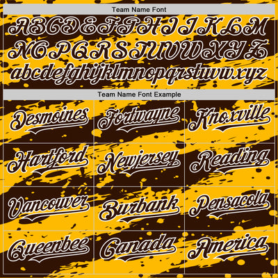 Custom Gold Brown-White Splash 3D Pattern Design Bomber Full-Snap Varsity Letterman Hoodie Jacket