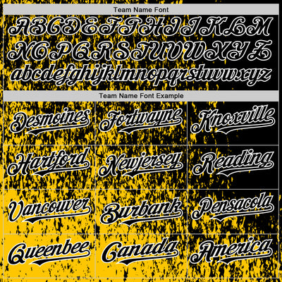 Custom Yellow Black-White Abstract Fragment Art 3D Pattern Design Bomber Full-Snap Varsity Letterman Hoodie Jacket