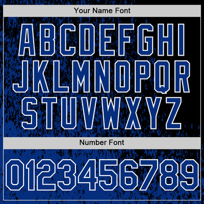 Custom Black Royal-White Abstract Fragment Art 3D Pattern Design Bomber Full-Snap Varsity Letterman Hoodie Jacket