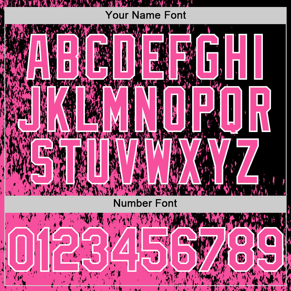 Custom Black Pink-White Abstract Fragment Art 3D Pattern Design Bomber Full-Snap Varsity Letterman Hoodie Jacket