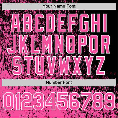 Custom Black Pink-White Abstract Fragment Art 3D Pattern Design Bomber Full-Snap Varsity Letterman Hoodie Jacket