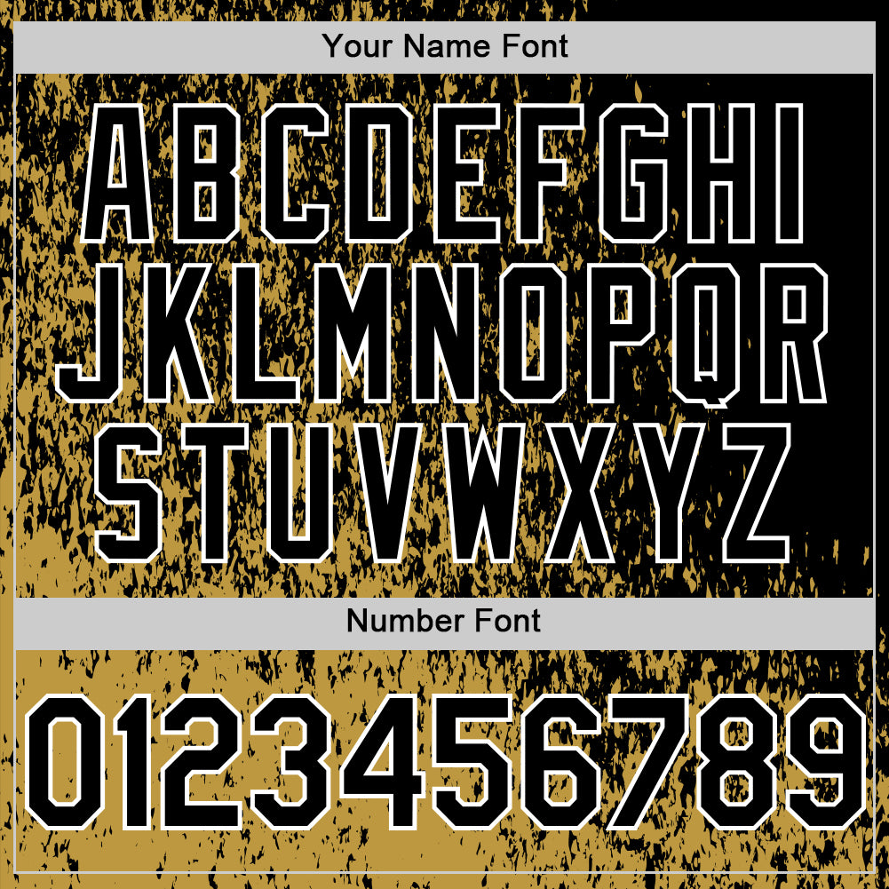 Custom Old Gold Black-White Abstract Fragment Art 3D Pattern Design Bomber Full-Snap Varsity Letterman Hoodie Jacket