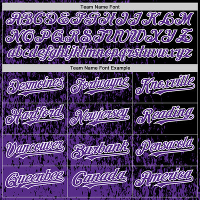 Custom Black Purple-White Abstract Fragment Art 3D Pattern Design Bomber Full-Snap Varsity Letterman Hoodie Jacket