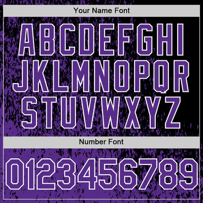 Custom Black Purple-White Abstract Fragment Art 3D Pattern Design Bomber Full-Snap Varsity Letterman Hoodie Jacket