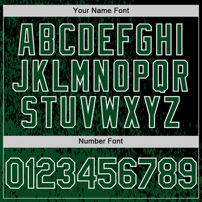 Custom Black Green-White Abstract Fragment Art 3D Pattern Design Bomber Full-Snap Varsity Letterman Hoodie Jacket