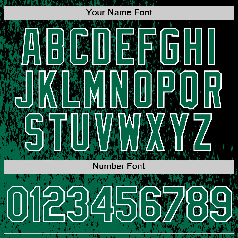 Custom Black Kelly Green-White Abstract Fragment Art 3D Pattern Design Bomber Full-Snap Varsity Letterman Hoodie Jacket