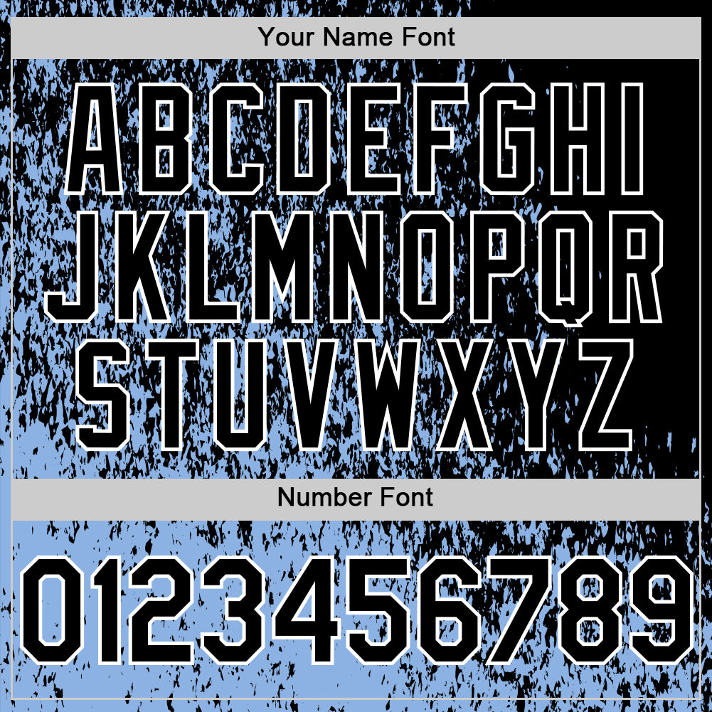 Custom Light Blue Black-White Abstract Fragment Art 3D Pattern Design Bomber Full-Snap Varsity Letterman Hoodie Jacket