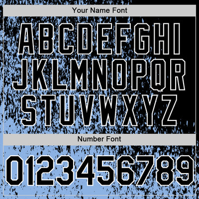 Custom Light Blue Black-White Abstract Fragment Art 3D Pattern Design Bomber Full-Snap Varsity Letterman Hoodie Jacket