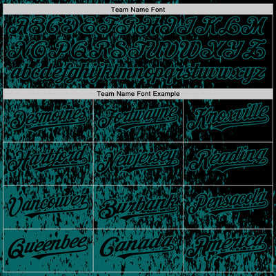 Custom Black Black-Teal Abstract Fragment Art 3D Pattern Design Bomber Full-Snap Varsity Letterman Hoodie Jacket