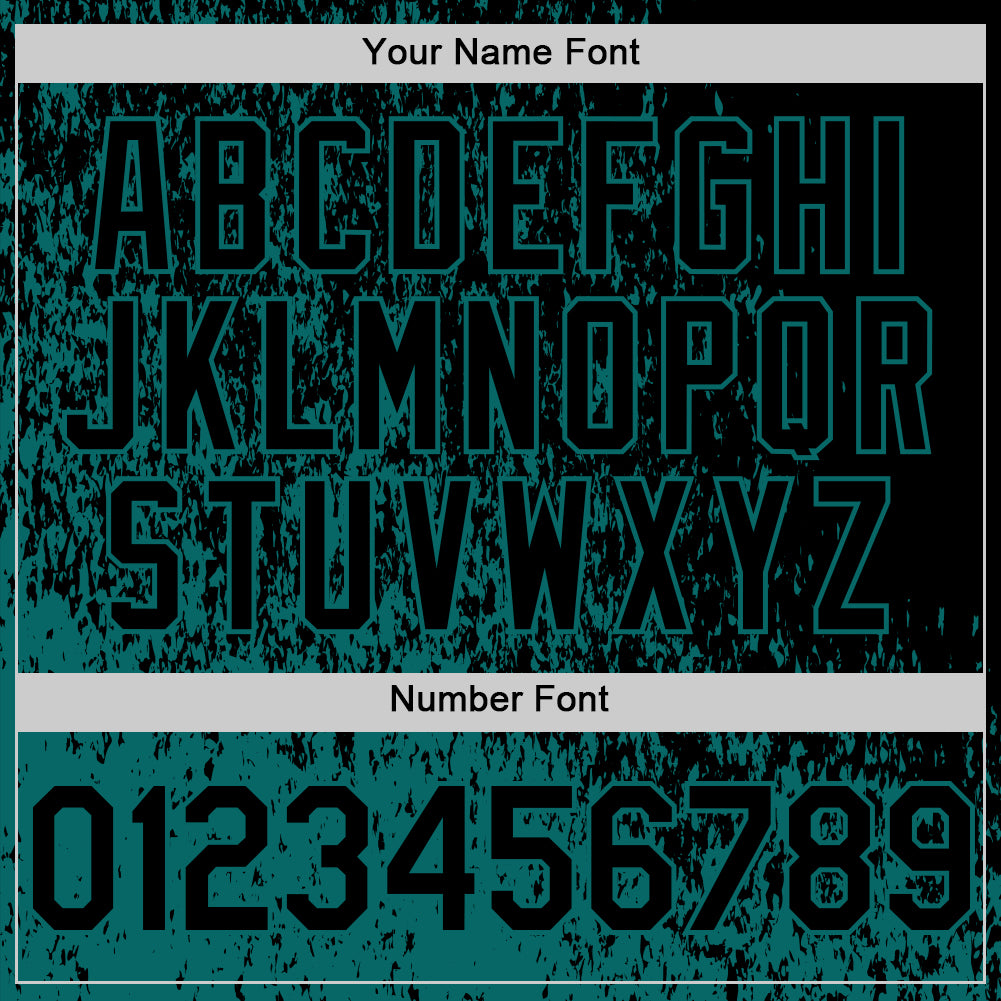 Custom Black Black-Teal Abstract Fragment Art 3D Pattern Design Bomber Full-Snap Varsity Letterman Hoodie Jacket