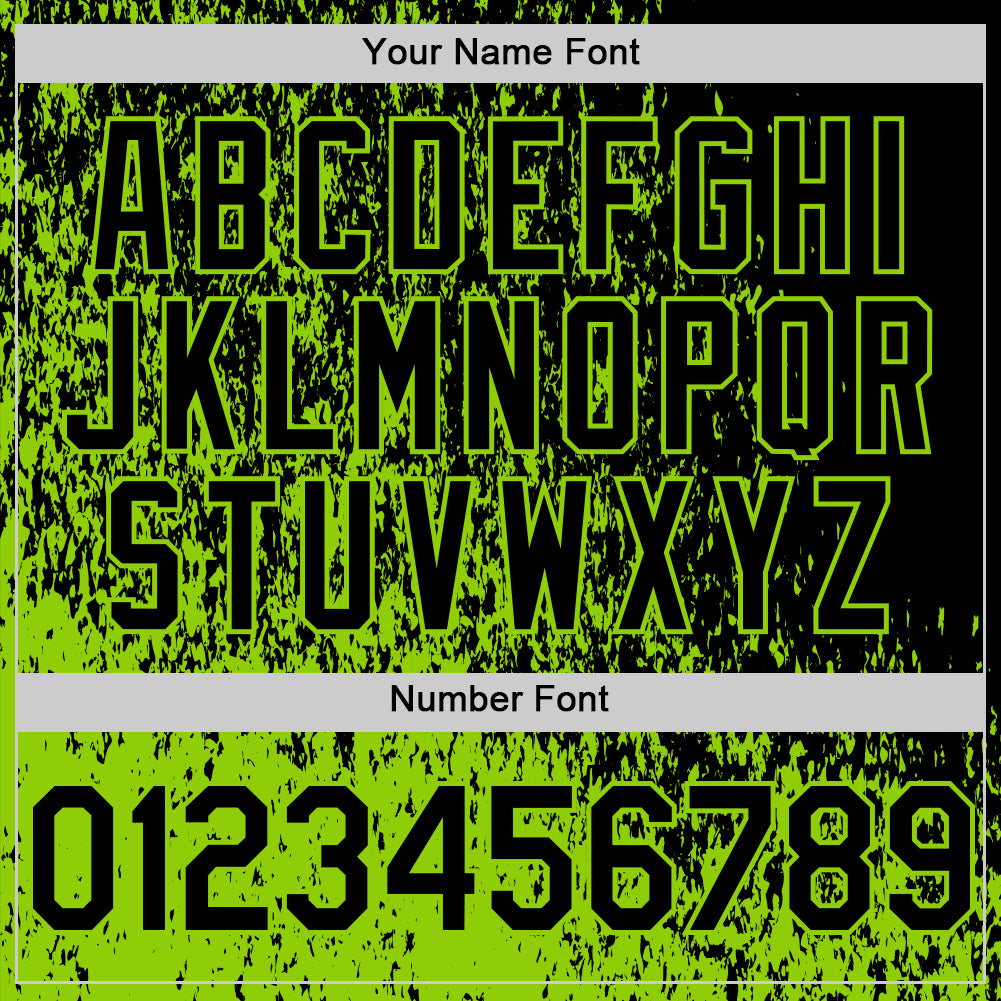 Custom Black Black-Neon Green Abstract Fragment Art 3D Pattern Design Bomber Full-Snap Varsity Letterman Hoodie Jacket