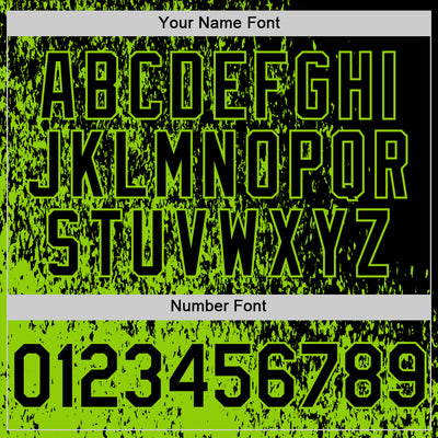 Custom Black Black-Neon Green Abstract Fragment Art 3D Pattern Design Bomber Full-Snap Varsity Letterman Hoodie Jacket