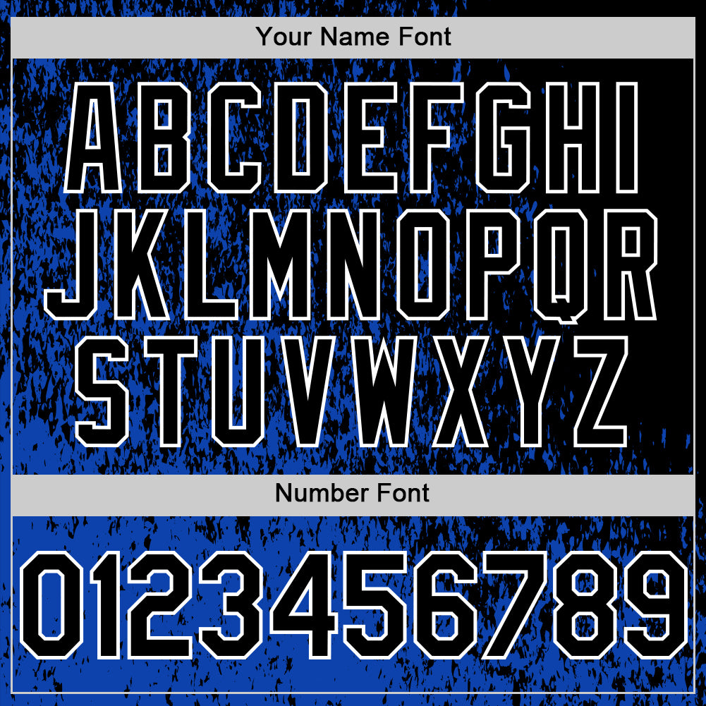 Custom Thunder Blue Black-White Abstract Fragment Art 3D Pattern Design Bomber Full-Snap Varsity Letterman Hoodie Jacket