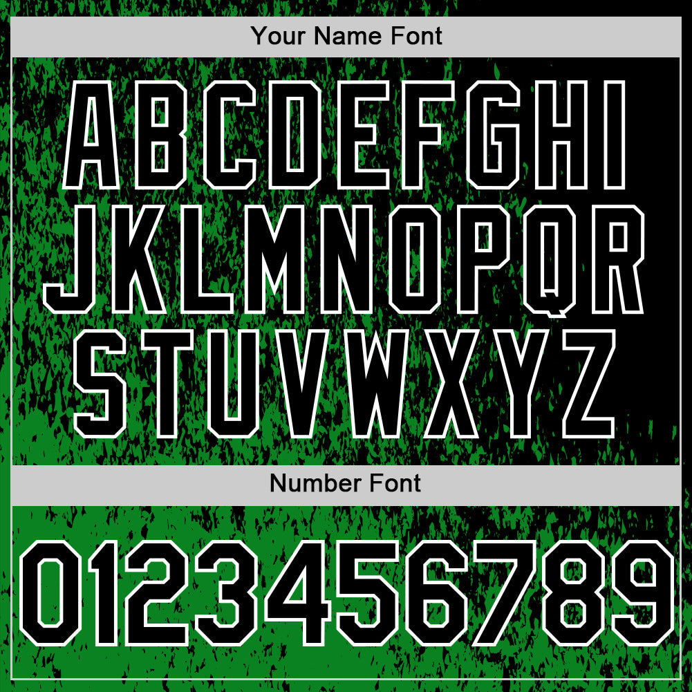 Custom Grass Green Black-White Abstract Fragment Art 3D Pattern Design Bomber Full-Snap Varsity Letterman Hoodie Jacket