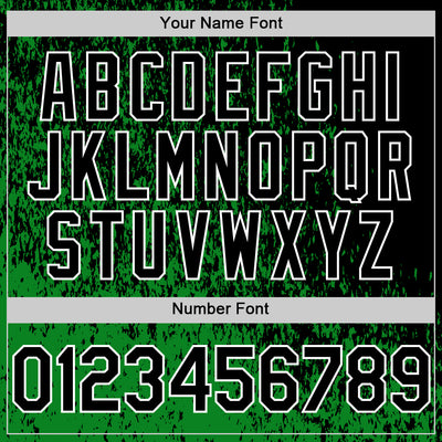 Custom Grass Green Black-White Abstract Fragment Art 3D Pattern Design Bomber Full-Snap Varsity Letterman Hoodie Jacket