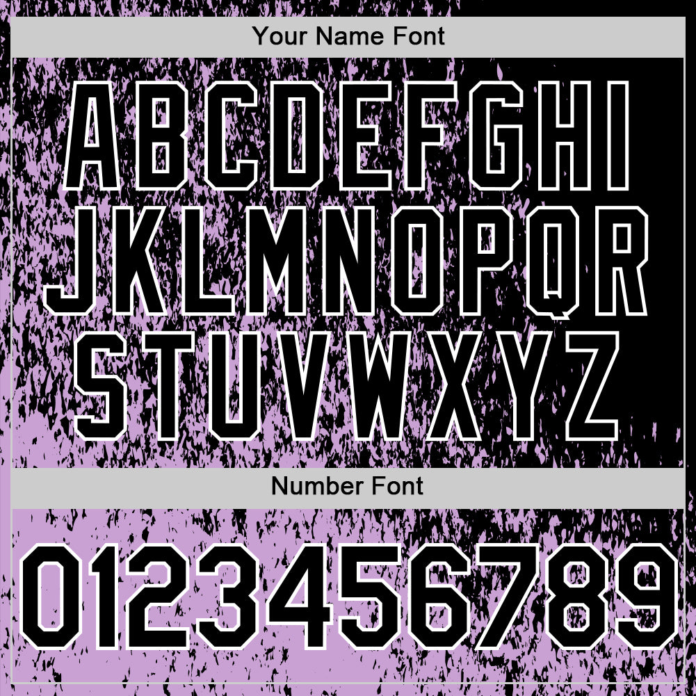 Custom Light Purple Black-White Abstract Fragment Art 3D Pattern Design Bomber Full-Snap Varsity Letterman Hoodie Jacket