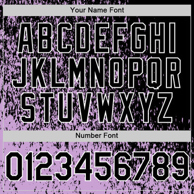 Custom Light Purple Black-White Abstract Fragment Art 3D Pattern Design Bomber Full-Snap Varsity Letterman Hoodie Jacket