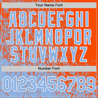 Custom Orange Light Blue-White Abstract Fragment Art 3D Pattern Design Bomber Full-Snap Varsity Letterman Hoodie Jacket