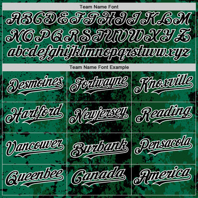 Custom Green Black-White 3D Pattern Design Bomber Full-Snap Varsity Letterman Hoodie Jacket