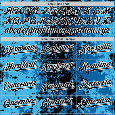 Custom Blue Black-White 3D Pattern Design Bomber Full-Snap Varsity Letterman Hoodie Jacket