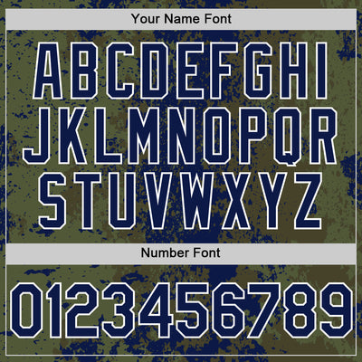 Custom Olive Navy-White 3D Pattern Design Bomber Full-Snap Varsity Letterman Hoodie Jacket