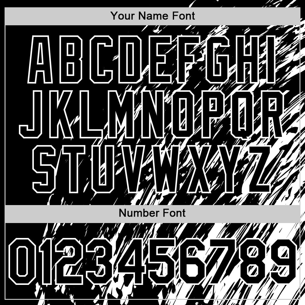 Custom Black Black-White 3D Pattern Design Bomber Full-Snap Varsity Letterman Hoodie Jacket