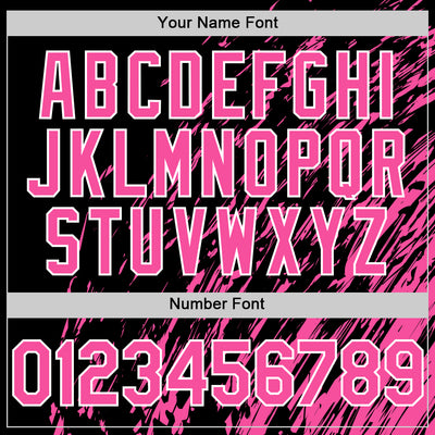 Custom Black Pink-White 3D Pattern Design Bomber Full-Snap Varsity Letterman Hoodie Jacket