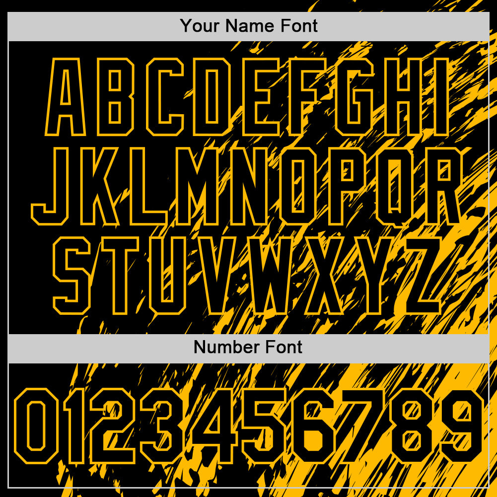 Custom Black Black-Gold 3D Pattern Design Bomber Full-Snap Varsity Letterman Hoodie Jacket