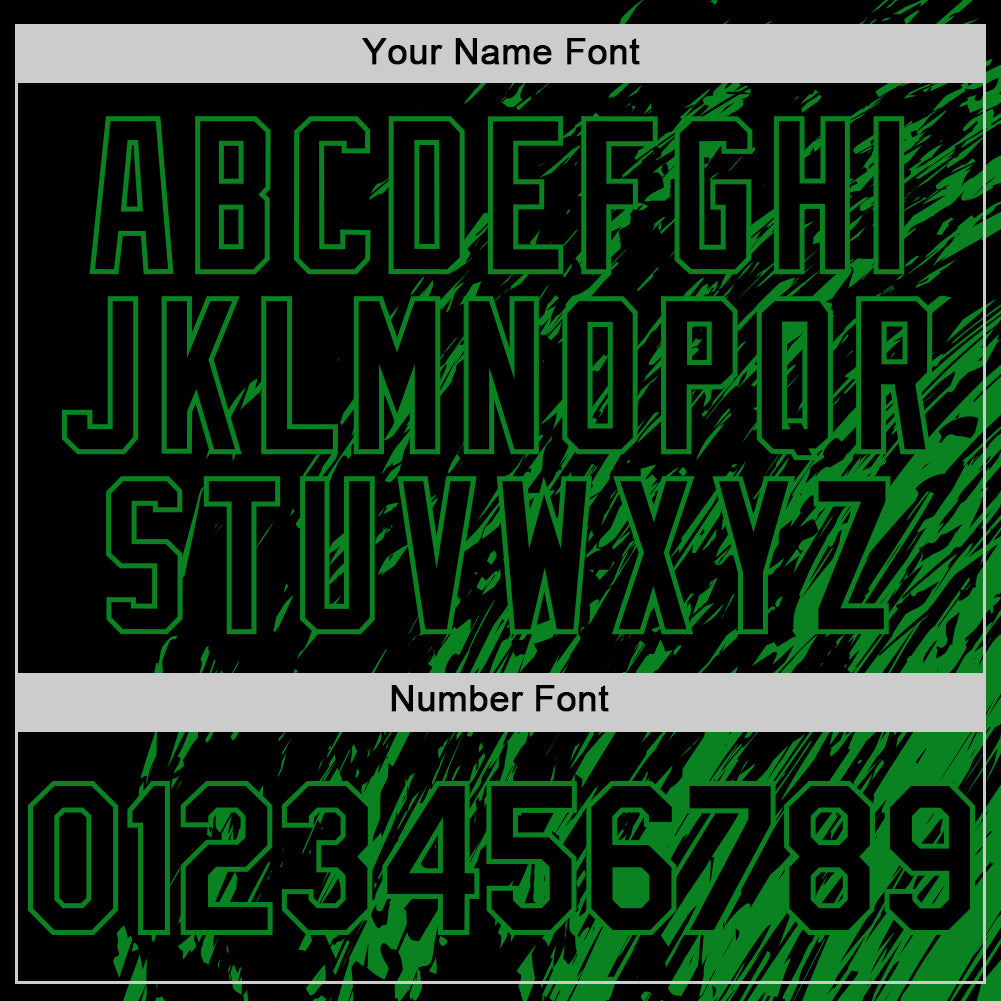 Custom Black Black-Grass Green 3D Pattern Design Bomber Full-Snap Varsity Letterman Hoodie Jacket