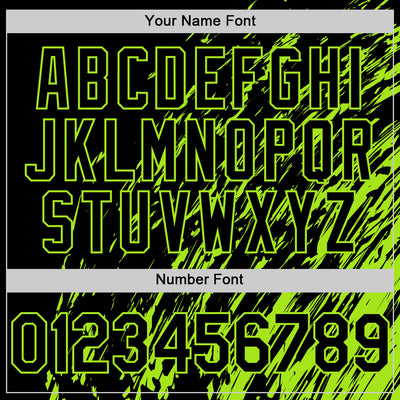 Custom Black Black-Neon Green 3D Pattern Design Bomber Full-Snap Varsity Letterman Hoodie Jacket