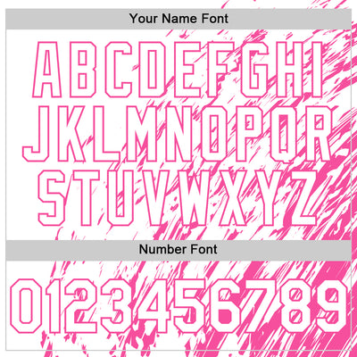 Custom White White-Pink 3D Pattern Design Bomber Full-Snap Varsity Letterman Hoodie Jacket