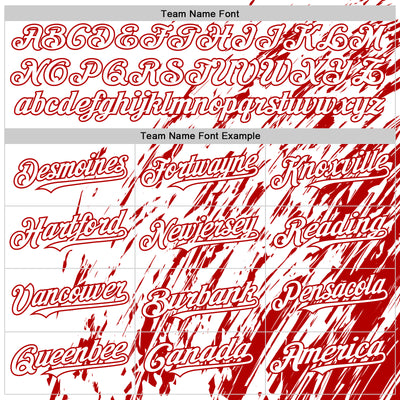 Custom White White-Red 3D Pattern Design Bomber Full-Snap Varsity Letterman Hoodie Jacket