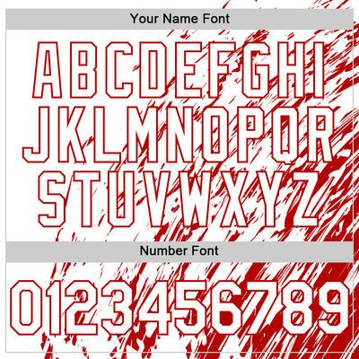 Custom White White-Red 3D Pattern Design Bomber Full-Snap Varsity Letterman Hoodie Jacket