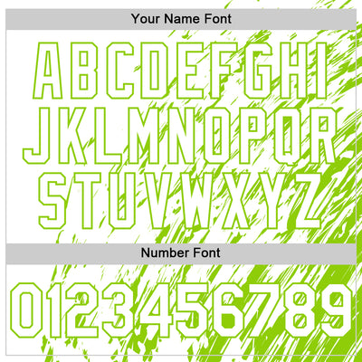 Custom White White-Neon Green 3D Pattern Design Bomber Full-Snap Varsity Letterman Hoodie Jacket