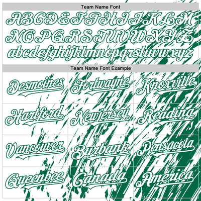 Custom White White-Kelly Green 3D Pattern Design Bomber Full-Snap Varsity Letterman Hoodie Jacket