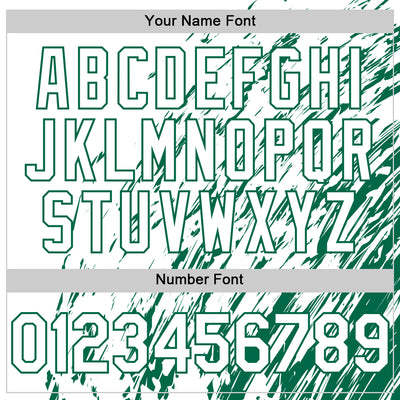 Custom White White-Kelly Green 3D Pattern Design Bomber Full-Snap Varsity Letterman Hoodie Jacket