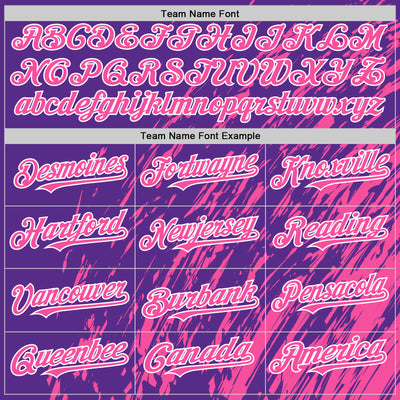 Custom Purple Pink-White 3D Pattern Design Bomber Full-Snap Varsity Letterman Hoodie Jacket