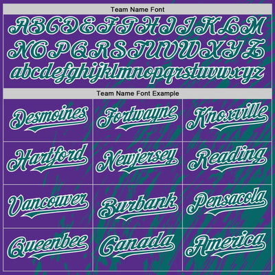 Custom Purple Teal-White 3D Pattern Design Bomber Full-Snap Varsity Letterman Hoodie Jacket