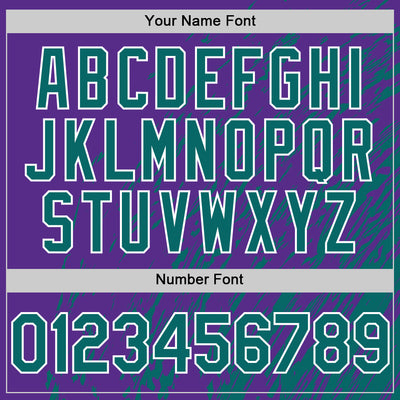 Custom Purple Teal-White 3D Pattern Design Bomber Full-Snap Varsity Letterman Hoodie Jacket