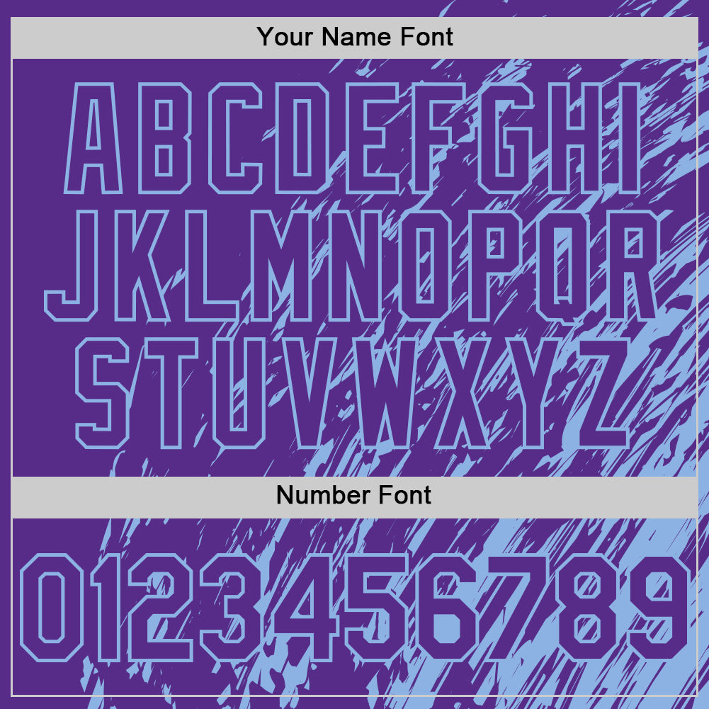 Custom Purple Purple-Light Blue 3D Pattern Design Bomber Full-Snap Varsity Letterman Hoodie Jacket